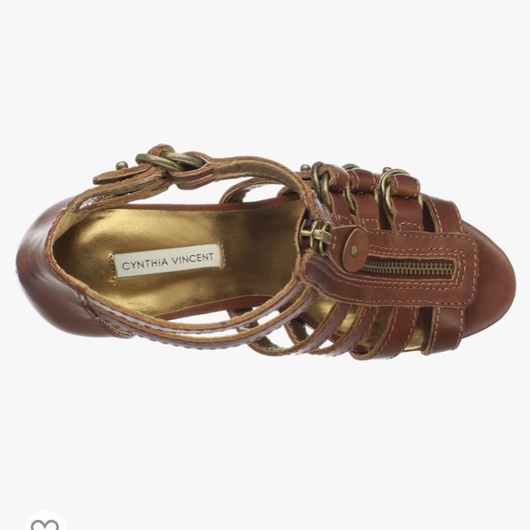 Cynthia Vincent Jagger Zipper Front Buckle Wedge NWT - Picture 3 of 9